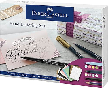 FABER-CASTELL 201629 - Grip 2011 Kalligrafie Set, silber, mit Tintenpartornen in den Farben schwarz, pink und königsblau im Sale